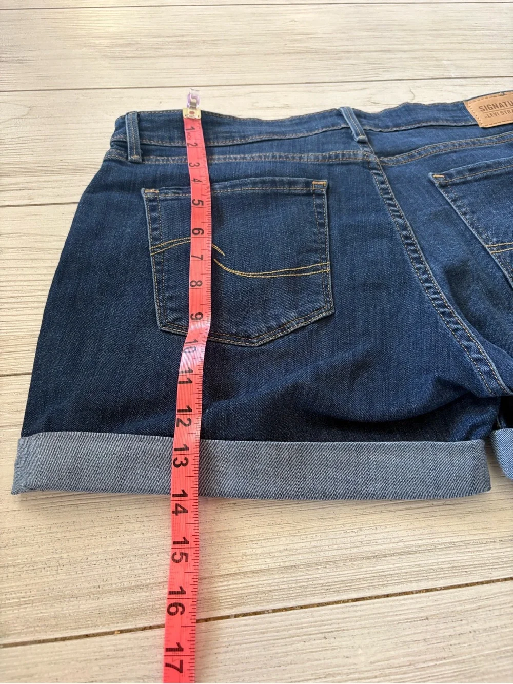 Levi's Dark Blue Cuffed Denim Shorts | Size 12 (W31)